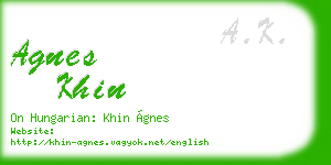 agnes khin business card